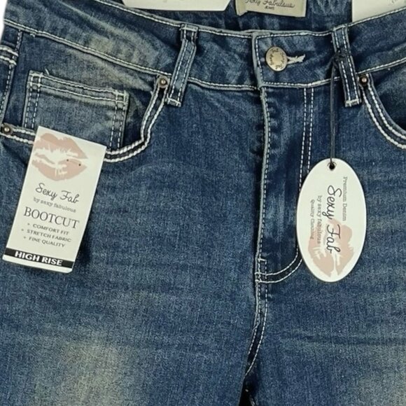 Sexy Fab Women's Blue Denim Jeans Size 11 Boot Cut Comfort Fit Stretch NWT - Picture 5 of 16